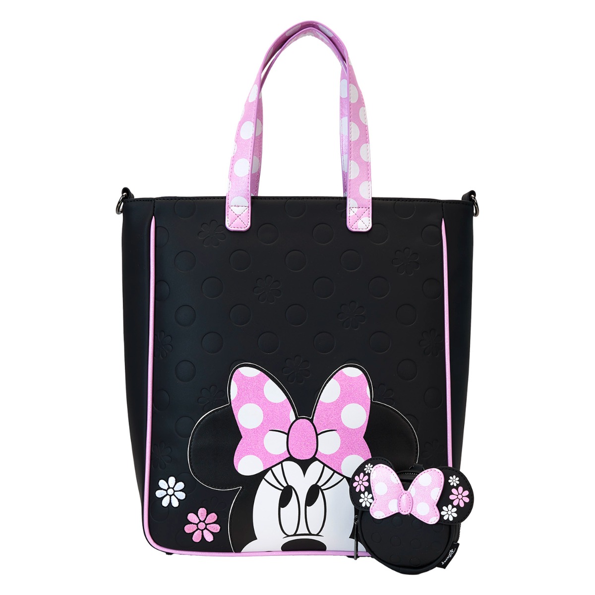 Loungefly Disney Minnie Floral Rock the Dots Tote with Coin Bag