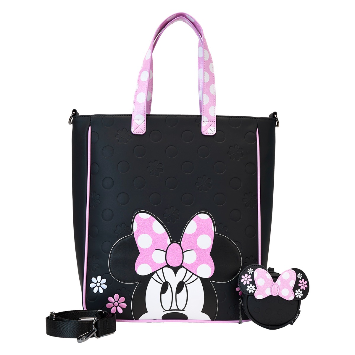 Loungefly Disney Minnie Floral Rock the Dots Tote with Coin Bag