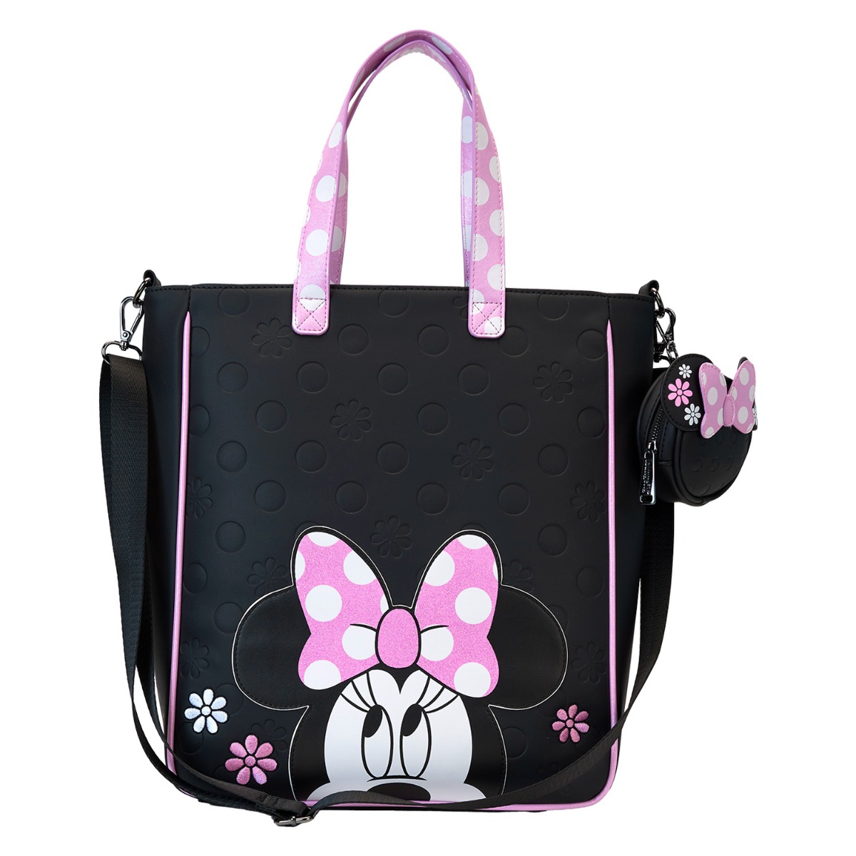 Loungefly Disney Minnie Floral Rock the Dots Tote with Coin Bag