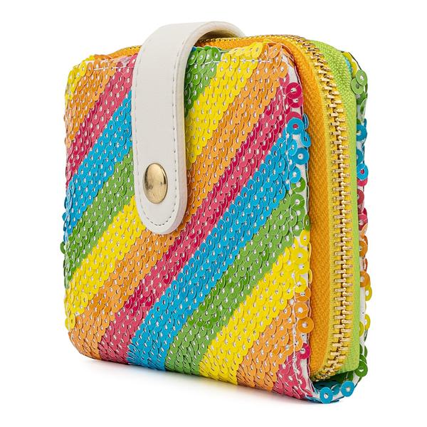 Loungefly Disney Sequin Rainbow Zip Around Wallet