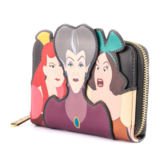 Loungefly Disney Villains Scene Evil Stepmother and Step Sisters Zip Wallet