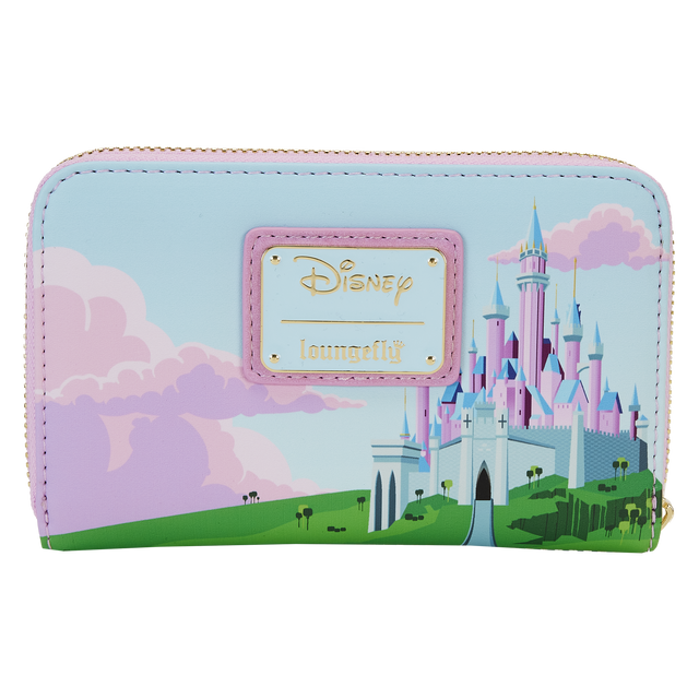 Loungefly Disney Sleeping Beauty Castle Three Good Fairies Stained Glass Zip Around Wallet