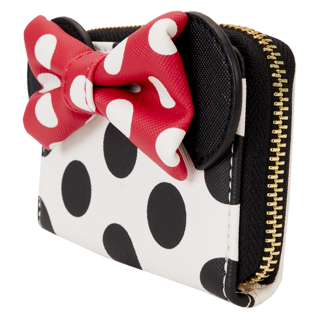 Loungefly Disney Minnie Mouse Rocks the Dots Classic Accordian Zip Around Wallet