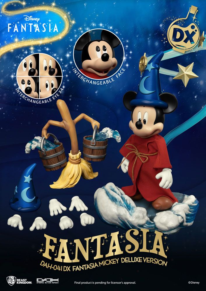 Beast Kingdom Disney Classic Dynamic 8ction Heroes Action Figure 1/9 Mickey Fantasia Deluxe Version 21 cm