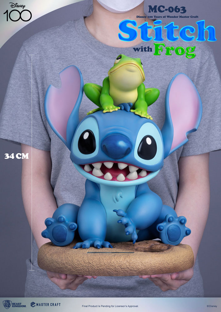 Beast Kingdom Disney 100th Master Craft Statue Stitch with Frog 34 cm