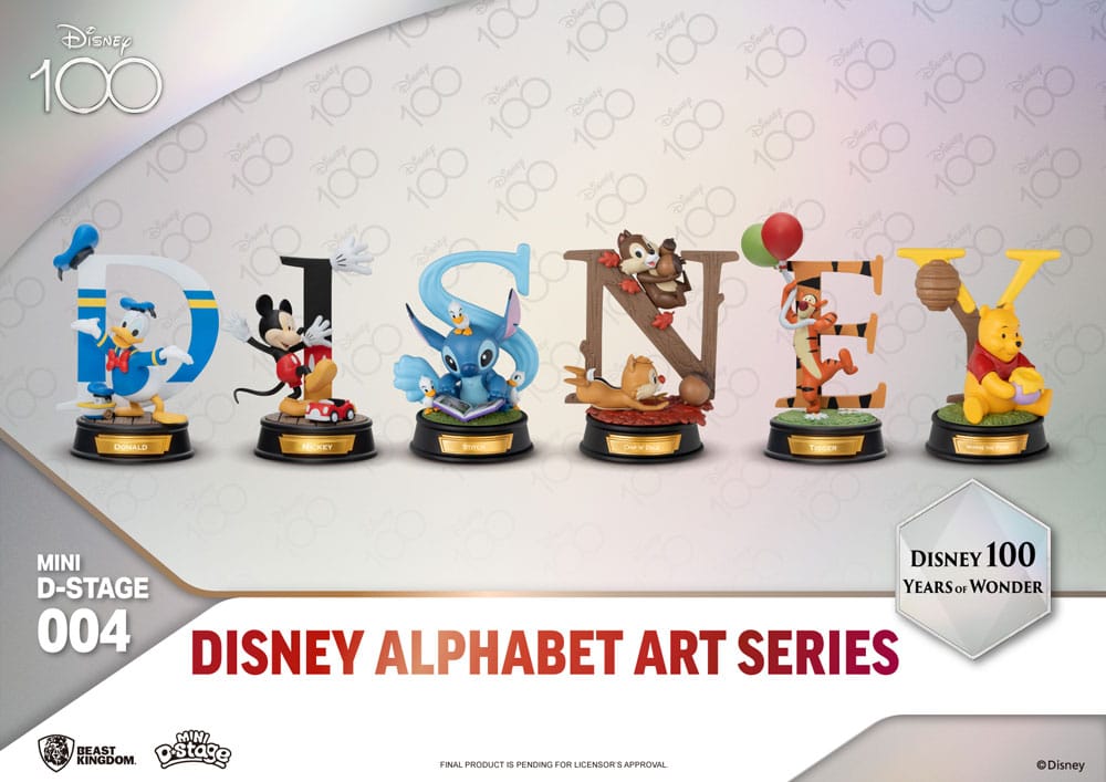 Disney Mini Diorama Stage Statues 6-pack 100 Years of Wonder-Disney Alphabet Art 10 cm