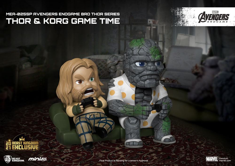 Beast Kingdom Avengers: Endgame Mini Egg Attack Figure Bro Thor & Korg Game Time heo EMEA Exclusive 8 cm