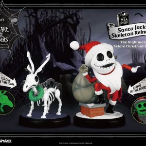 Beast Kingdom Nightmare Before Christmas Mini Egg Attack Figure 2-Pack Santa Jack & Skeleton Reindeer 8 cm