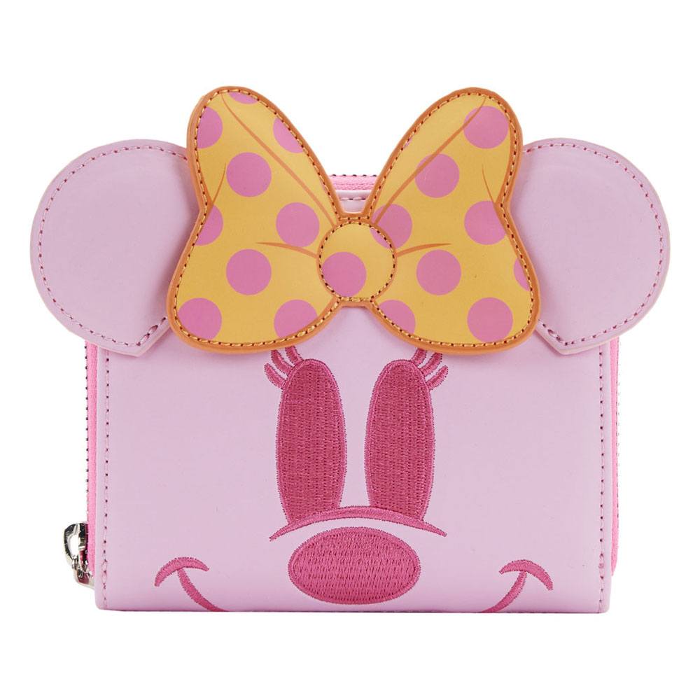 LOUNGEFLY PASTEL GHOST MINNIE GLOW IN THE DARK ZIP AROUND WALLET