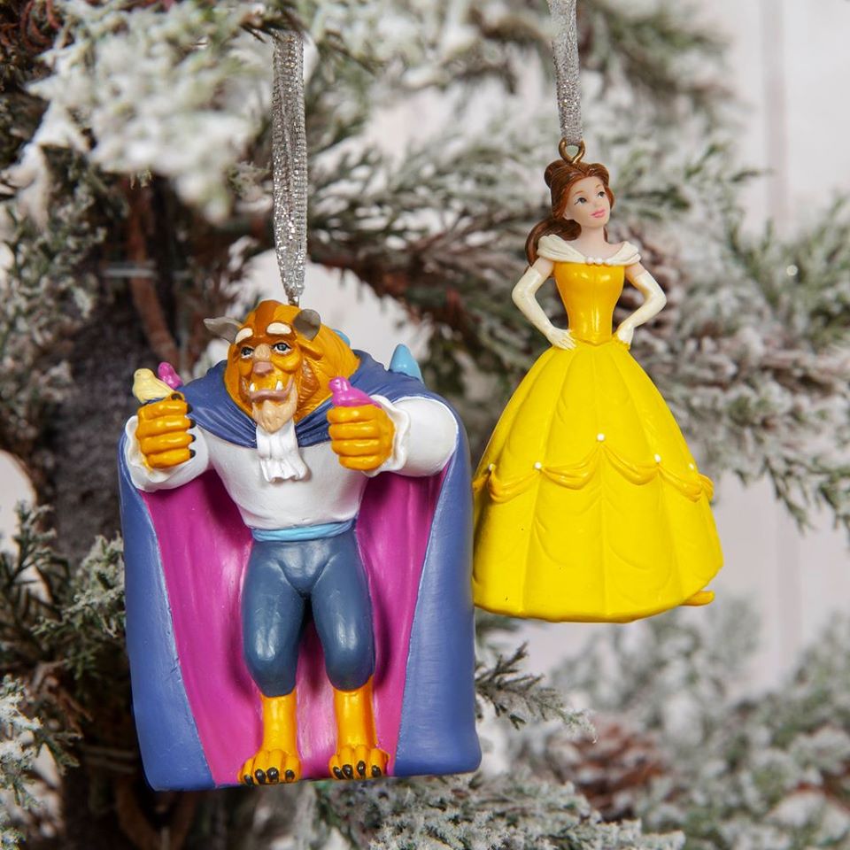 XM7820 Disney Beauty & Beast Set of 2 Tree Decs