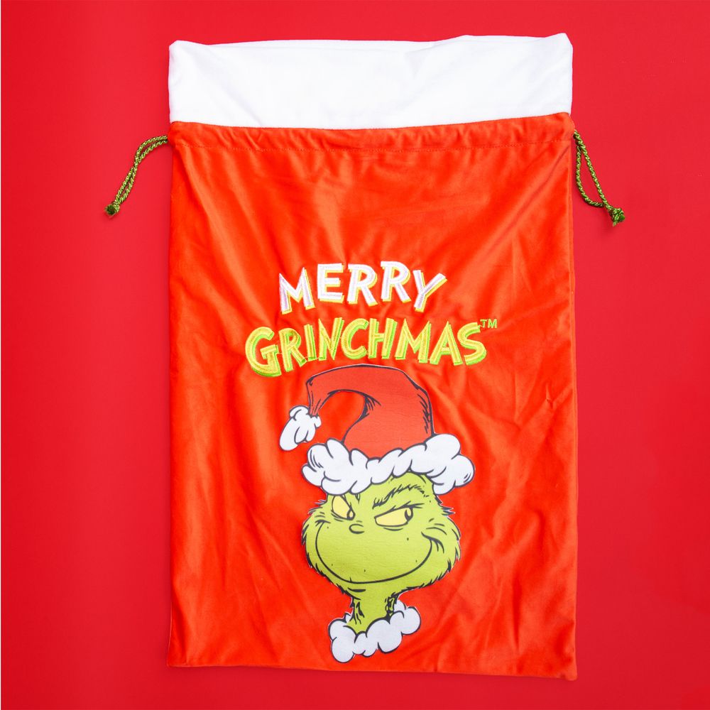 Merry Grinchmas Novelty Fabric Gift Sack - 72 x 47cm - XM8193