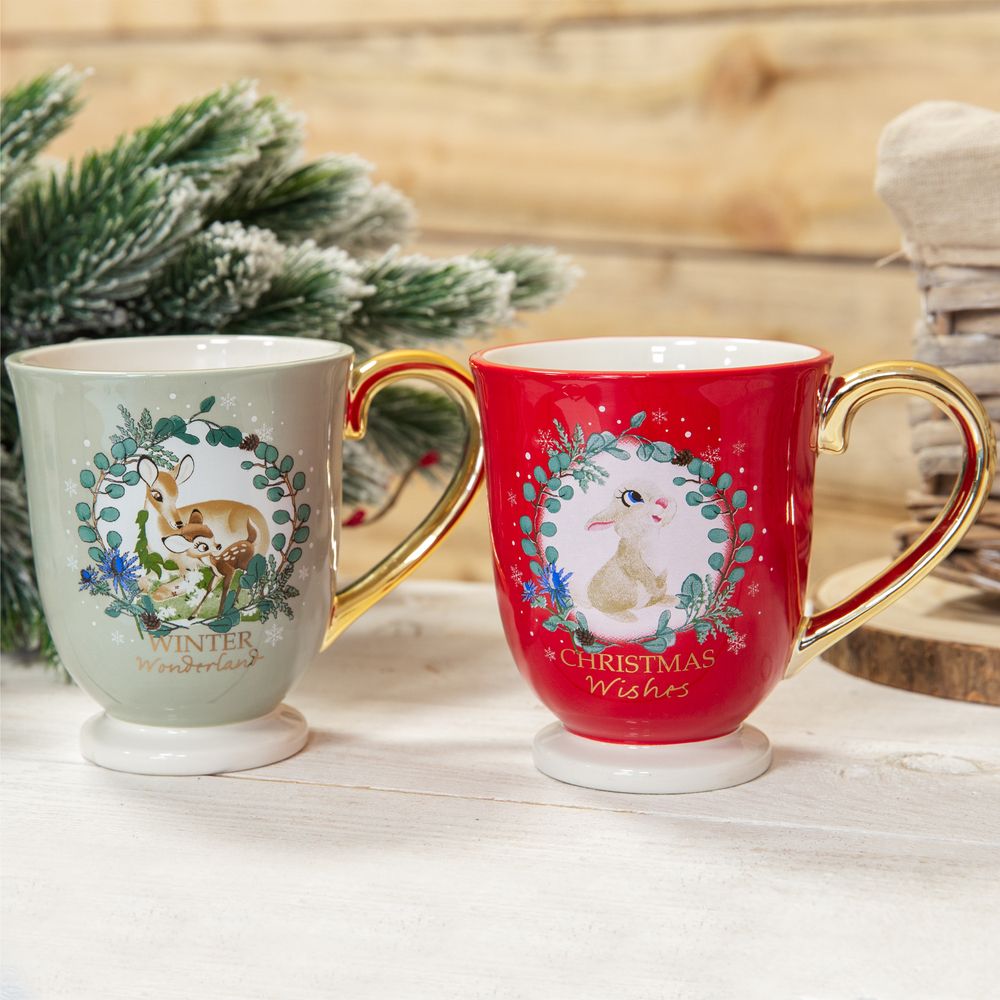 Set of 2 Disney Bambi Enchanted Forest Christmas Mug - XM8642