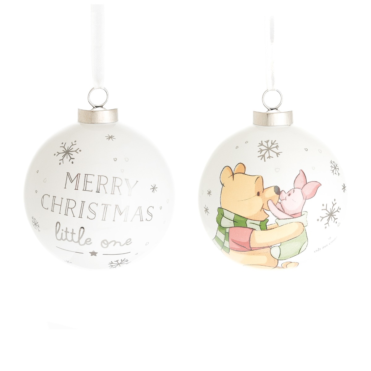 Winnie & Piglet Ceramic Bauble - Merry Christmas