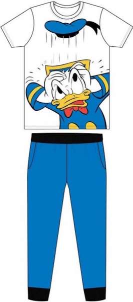 Men's Official Donald Duck Character S/Sleeve Top & Lounge Pant Pyjama Set