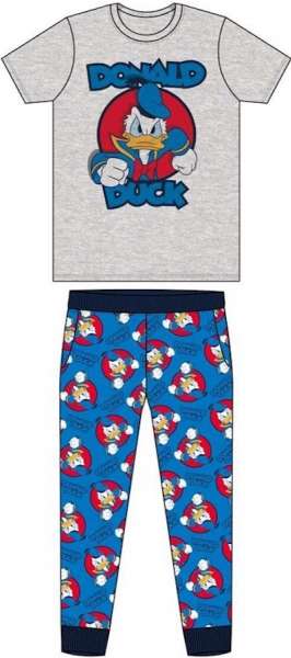 Men's Official Donald Duck Character Short Sleeve Top & Lounge Pant Pyjama Set