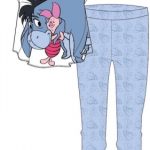 Ladies Official Disney "Eeyore & Piglet" S/Sleeve Top & Cuffed Lounge Pant Pyjama Set - 33198