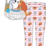 Ladies Official Disney Lady & The Tramp S/Sleeve Top & Cuffed Lounge Pant Pyjama Set - 33384